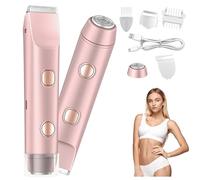 3-in-1 Lady Shaver & Bikini Trimmer for Women with Accessories | Dual Head Electric Razor | USB-C Rechargeable Facial & Body Hair Remover for Lips, Underarms