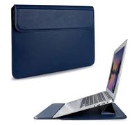 3 in 1 Laptop Sleeve Protective Leather Waterproof Shockproof Magnetic Closure Adjustable Stand Mouse Pad Lightweight 14 to15.6” Tablet Thin Bag Case Portable Travel NOT For 11-13.3" Colour Blue