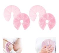 3-in-1 Large Cooling Pads Breast Breastfeeding, Pack of 2 Nursing Compresses Cooling Pads & Heat Pads for the Chest, Breast Therapy, Soft Fabric Back Fleece, Cooling Pads Breast (Pink)