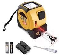 3-In-1 Laser Tape Measure, 60M Digital Laser Rangefinder Infrared Distance Meter Area Tester, With 5M Tape Measure+Red Crossline-Projector, for Woodworking&Construction