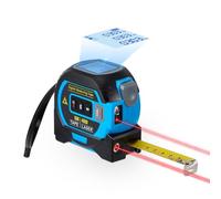 3-in-1 Laser Tape Measure with Laser Level Crosshairs |130ft/40m Laser,Digital Laser Measurement Tool wth Backlit LCD Display, Lazer Measuring Tape for Building Measurement Device, Pythagorean/Area