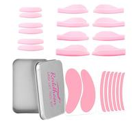 3 In 1 Lash Lift Pads, 7 Sizes 14Pcs Silicone Soft Eyelash Lift Shield for Lash Lift Kit, Reusable Eye Patches & Lash Lift Ribbon Curlers,DIY Lash Lift Tools for Eye Lashes Lift Perming (Pink)