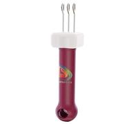 3-in-1 Latch Hook Cord Knitting Tool - Crochet & Binding-Off Edging, Wine Red