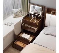 3-in-1 LED Makeup Vanity Set with Flip-top Mirror, Rolling Stool & Storage Drawers - Modern Compact Design, 3 Adjustable Lighting Modes for Flawless Makeup Application