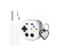 [3 in 1] Lock Case Compatible with Samsung Galaxy Buds 4/Buds 4 Pro with Heart Keychain and Cleaning Pen Kit,Soft Silicone Retro Cartoon Game Player Funny Design Shockproof Cover