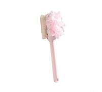 3-in-1 Long Handled Bath Brush With Soft Bristles For Effortless Back Scrubbing Gentle Skin Care, Ergonomic Handle Body Brush For Shower Or Bathtub Use, Includes Replaceable Towel And Hook(Pink)