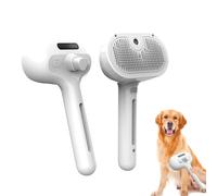 3 In 1 Magic Wand for Pet Hair, Self-Cleaning Mist Massage Brush Dog, Pet Spray Hair Removal Comb with Steamer, Silicone Rechargeable Cleaning Spray Comb for Cat and Dog (white)