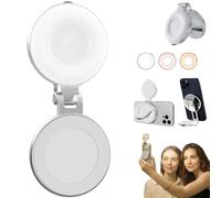 3-in-1 Magnetic Beauty Selfie Light for Phones, 3 Light Modes, 360° Rotatable Pocket LED Selfie Ring Fill Makeup Light with Mirror, Great for for Makeup, Photography, Live Streaming (1pcs)