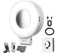 3-in-1 Magnetic Beauty Selfie Light for Phones, 360° Led Foldable Phone Ring Light, 3 Lights Modes, for Selfies/Vlog/Video (White,1 Pcs)