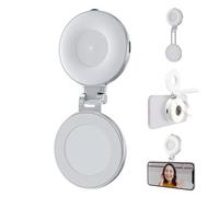 3 in 1 Magnetic Beauty Selfie Light for Phones, 360° Rotation LED Ring Fill Light with Mirror, Adjusted 3 Lights and Extendable Stand, Portable & Rechargeable for Selfies, Makeup