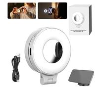 3-in-1 Magnetic Beauty Selfie Light for Phones, Featuring Adjusted 3 Lights Modes, 360° Foldable Magnetics Fill Lights & Magnetic Selfie Light with Mirror, For Selfies, Photography & Video Calls (A)