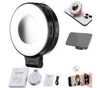 3-In-1 Magnetic Beauty Selfie Light For Phones, Magnetic Selfie Light With Mirror, Portable Ring Lights For Phone, 360 Rotating, 3 Color Mode, For Selfies/Vlog/Video Conference (black)