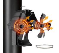 3-in-1 Magnetic Stove Fan With 8 Blades Double Motors for Log Burner, Woodburner, Fireplace Pipe - Quiet Effective for Warm Air Distribution, With Adjustable Band