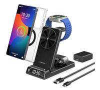 3 in 1 Magnetic Wireless Charger for Samsung, Foldable with Clock