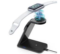 3 in 1 Magnetic Wireless Charging Station 15W for iPhone 17/16/15/14, Pro, Pro Max series, 3W for Apple Watch 10/Ultra 3/SE/9/8/7/6/5/4/3/2, 5W for AirPods (Light Blue, Metal Body)