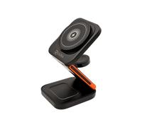 3-in-1 Magnetic Wireless Charging Station for MagSafe, iPhone 17/16/15/14/13/12 Pro/Max/Plus/Air, Apple Watch & AirPods, 15W Fast Charger, Compact Portable Travel Dock (Black)