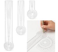 3-in-1 Mandala Dot Art Tool with Precision Holes, Professional Circle Maker, Compass and Protractor Ruler for Geometric Pattern Design and Dotting Art