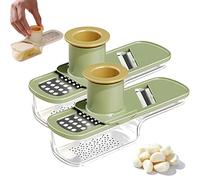 3-in-1 Manual Garlic Grinder - Stainless Steel Mini Chopper with Hand Guard, Non-Slip Base & Easy Clean Design for Grinding Ginger, Garlic & Soft Fruits (2pcs)