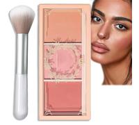3-in-1 Matte Blush Powder, Long-Lasting, Sweat-Resistant Blushers for Cheeks Make Up, Non-greasy Blusher Creates Lustrous and Bright Skin