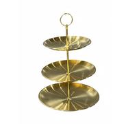3-in-1 Metal Cake Stand - Round Natural Slate Afternoon Tea Serving Plates with Rough Edges, Convertible, 3 Tier Display Stand with Fittings for Parties & Events - 1 Pack or 2 Pack (1 PACK)