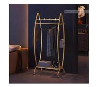 3-in-1 Metal Coat Rack with Shelves, Heavy-Duty Entryway nizer, Gold 80x36x170CM, Easy to Move, Perfect for Clothes and Shoes Storage, Stylish and Functional