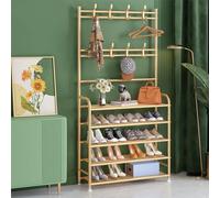 3 in 1 Metal Shoe Bench Rack Modern Industrial Entryway nizer Free standing Hallway Tree Storage for Shoes Boots & Accessories