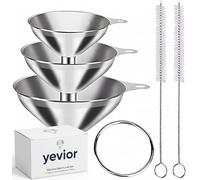 3 in 1 Metal Small Funnels for Filling Bottles Stainless Steel Small Kitchen Funnel Set for Transferring Essential Oils Liquid Fluid Spice Dry Ingredients Powder, Durable and Dishwasher Safe