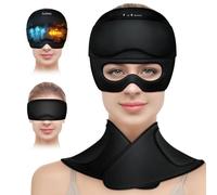 3 in 1 Migraine Relief Cap & Neck Ice Pack Wrap Gel and Ice Eye Masks, Detachable Ice Caps with Eyes Masks, Neck Ice Packs Hot and Cold Therapy for Relief of Headaches, Stiff Neck and Eye Fatigue