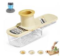 3 in 1 Mini Garlic Grinder, Multifunctional Garlic Grinder, Multi-Functional Veggie Shredder Ginger Vegetable Cutter, Easy to Use & Clean(White*1)