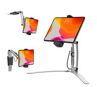 3-in-1 Mount Stand - CTA Multi-Flex Tablet Stand and Mount Installs on Walls or Folds for iPad 10th Gen 10.9" - iPad 7/8/9 Gen 10.2” - iPad Air 4 - iPad Pro 11” - Galaxy Tab S3 - Silver (PAD-KMSB)