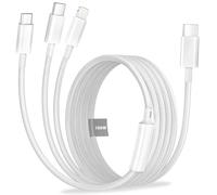 3 in 1 Multi Charger Cable 1.2M, 100W USB C PD Charging Cable with iPhone CabLe Fast Charging Lightning Lead/Micro USB/USB C cable for iPhone 16 15 14 13 12 X 8 6,Android,Huawei,MacBook,AirPods,iPad