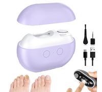 3-in-1 Multi-Functional Smart Nail Clipper for Seniors & Thick Nails - Electric Nail Trimmer with LED Light & Catcher - Painless Toenail/Fingernail Clipper, Low Vision (Purple)