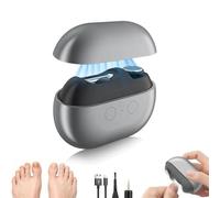 3-in-1 Multi-Functional Smart Nail Clipper for Seniors & Thick Nails - Electric Nail Trimmer with LED Light & Catcher - Painless Toenail/Fingernail Clipper, Low Vision (Gray)