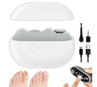 3-in-1 Multi-Functional Smart Nail Clipper for Seniors & Thick Nails - Electric Nail Trimmer with LED Light & Catcher - Painless Toenail/Fingernail Clipper, Low Vision (White)