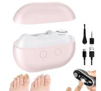 3-in-1 Multi-Functional Smart Nail Clipper for Seniors & Thick Nails - Electric Nail Trimmer with LED Light & Catcher - Painless Toenail/Fingernail Clipper, Low Vision (Pink)