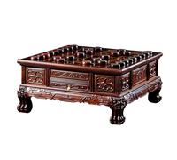 3 In 1 Multi-purpose Chess Board Siam Rosewood Chinese Chess Table Tea Table Strategy Board Games With Go & Chinese Chesspieces For Home Decor And Gift