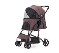 3-in-1 Multifunction Pet Stroller with Removable Liner Safety Tether 4 Wheels Cats Dogs Traveling Strolling Cart with Cup Holder and Storage Basket Easy Fold Holds Pets Up to 15 Kg / 33 Lbs