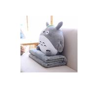 3 In 1 Multifunction Totoro Plush Toy Soft Pillow with Blanket Totoro Hand Warm Cushion Baby Kids Nap Blanket Anime Figure Toy