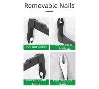 3-in-1 Multifunctional Nail Remover, Crowbar & Pry Bar for Woodworking and DIY - Rust-Resistant Steel with V-Groove Design, 250-300 mm(C)