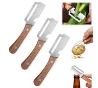 3-in-1 Multifunctional Vegetable Peeler for Kitchen, Zero Snag Wood Peeler with Ultrasonic Sharp Stainless Steel Blade, Peeler with Wooden Handle & Bottle Opener, Peeler for Fruit, Vegetables & Meat