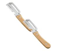 3-in-1 Multifunctional Vegetable Peeler for the Kitchen, Featuring an Ultra-Sharp Stainless Steel Blade and an Ergonomic Wooden Handle. Effortlessly Peel Potatoes, Apples and Carrots (2pcs)