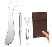 3 in 1 Muscle Scraper Stainless Steel Gua Sha Set Scraping Massage Tool,Manual Acupuncture Pen,IASTMTool,Fascia Deep Tissue Massage Tool for Ear, Face, Neck, Back, Shoulders, Legs with Storage Bag