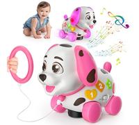 3-in-1 Musical Puppy Toys for 1 Year Old Girl Gift, Educational Baby Toy 6-12-18 Month, 1st Birthday Gift for 1 Year Old Girl Boy, First Bilingual Present for 7 8 9 10 Month Infant (Pink)