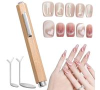 3 In 1 Nail Magnet with 2Pcs Y-Shaped Guide Heart Magnet Multifunctional Cat Eye Gel Nail Polish Magnetic Nail Art Design Tool Set for Home DIY Manicure Kit