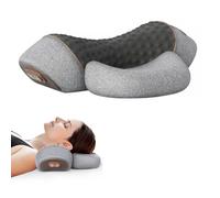 3-in-1 Neck Massager Pillow - Pillow Massage Neck Hump for Shoulder Pain, Deep Tissue Pain Relief, Massage Pillow with Heating and Traction Function, Hump Corrector for Women Men (Gray)