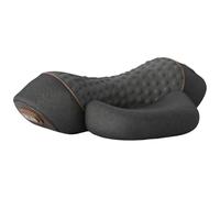 3-in-1 Neck Massager Pillow with Heat, Cervical Traction and Massage Points, Gray Fabric Surface, Foam Filling, One Button Control, 16.1 in / 41 cm Long, for Neck Comfort and Support