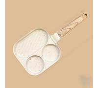 3-in-1 Nonstick Breakfast Pan with Lid Spatula Brush(Beige)
