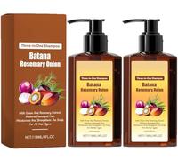 3-in-1 Nourishing Conditioning Shampoo, Batana Oil & Rosemary & Onion, Reduce Hair Loss Shampoo, Strengthens Roots & Adds Shine, Thicker and Stronger Hairs, Volumizing Cleanser for Men & Women (2Pcs)