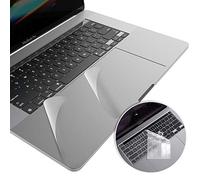3 in 1 Palm Rest Protector for MacBook Pro 16 Inch A2141 Released 2019 with TrackPad Cover, Palm Support Decal Sticker Skin with Clear Keyboard Cover, MacBook Pro 16 Accessories, Silver
