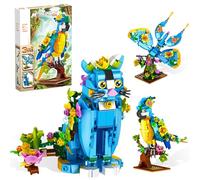3-in-1 Parrot Flower Building Set, Butterfly Cat Animal Figures Building Toy, 408 PCS Building Blocks Gift for Kids Boys and Girls Ages 6-12+, Creative Home Office Art Decor for Adults